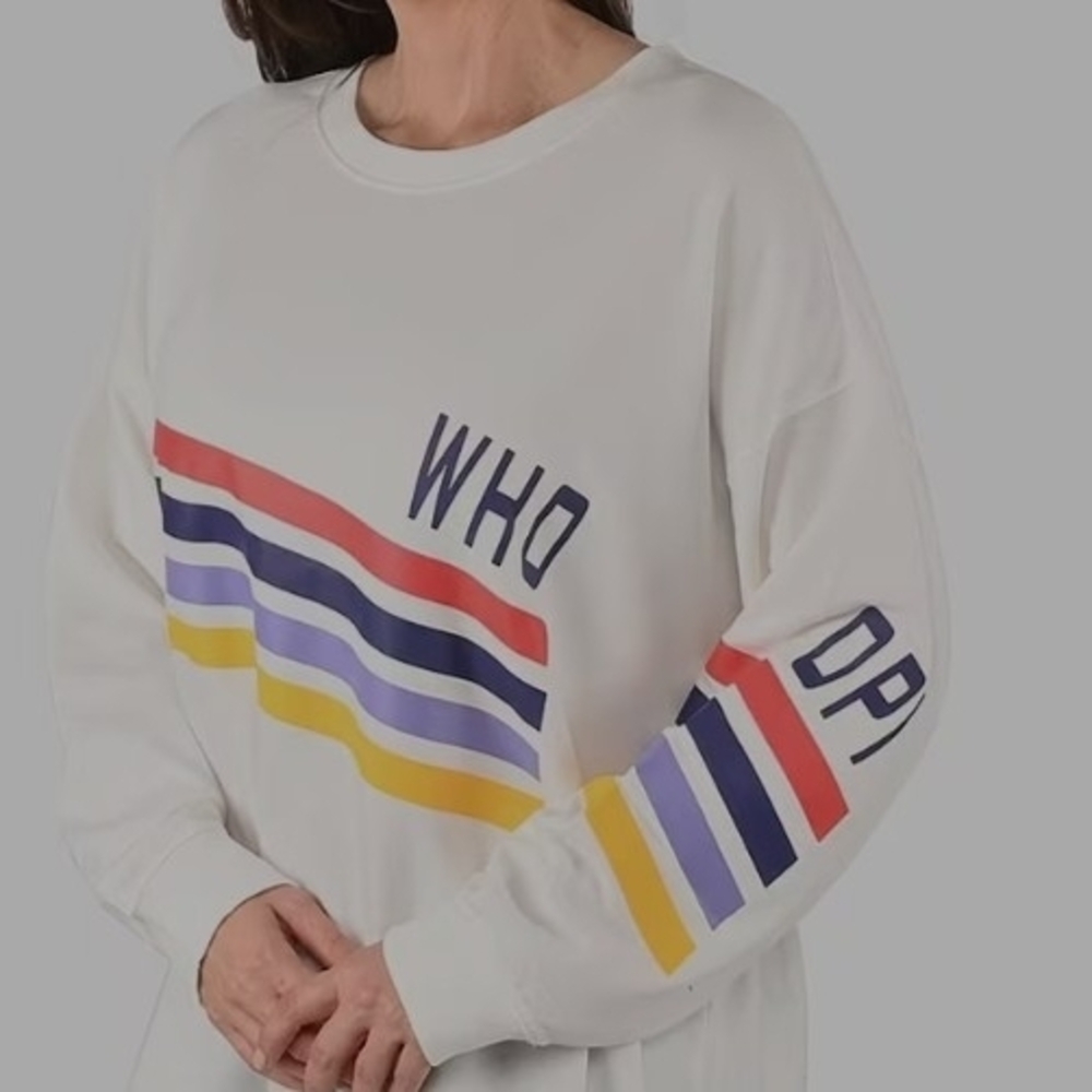 Women's White Graphic Sweatshirt  NEW